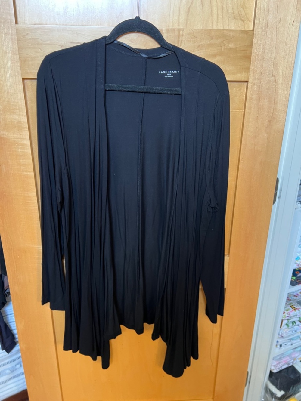Lane Bryant Black Open Drape Front Cardigan
